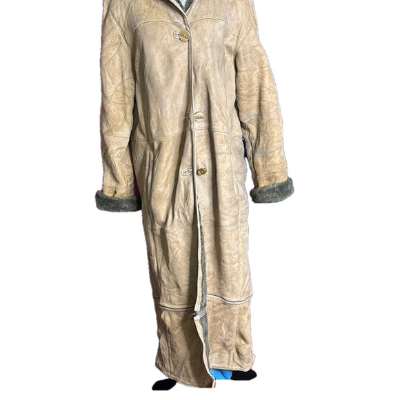 Robrik Shearling Vintage Tan Full Length Leather Coat - Made in Italy - Picture 4 of 16